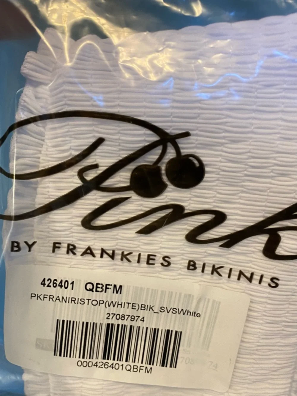 Pink By Frankie’s Bikinis Ribbed Strapless Bikini Top M